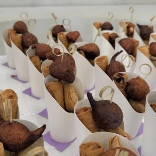 Small chops cones lined up for an event