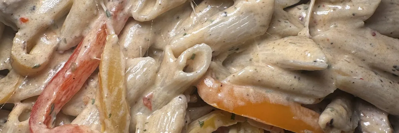 Rena Cooked It creamy Rasta Pasta