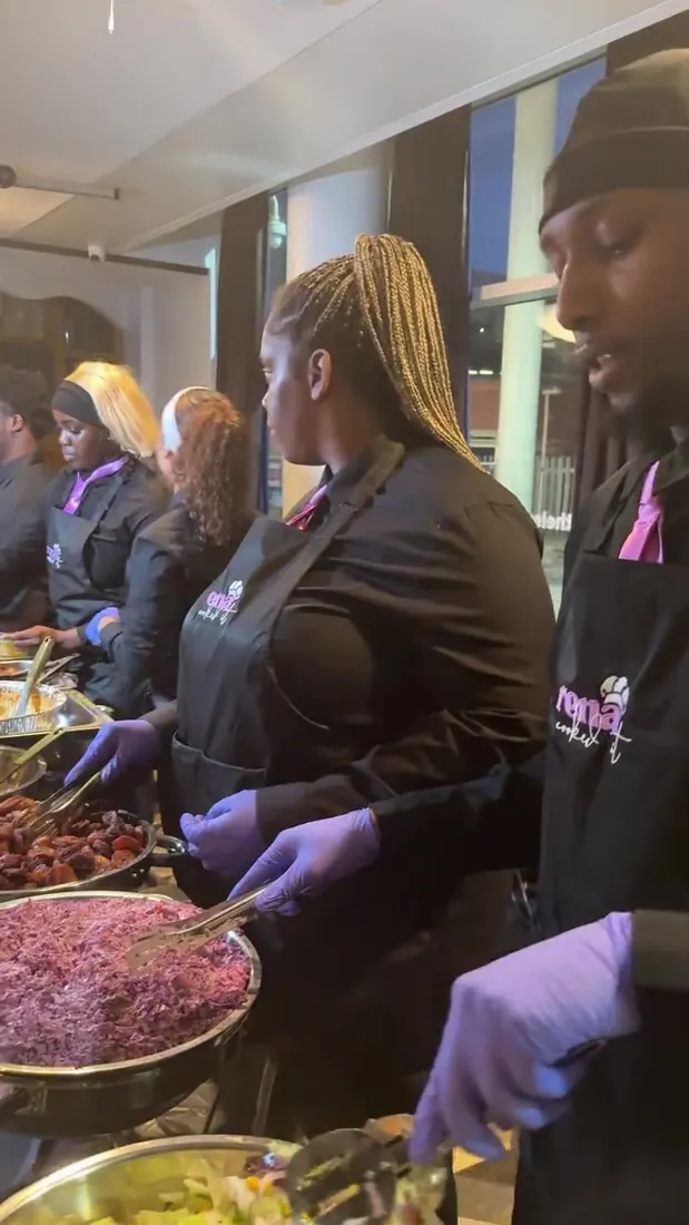 The team serving guests at an event